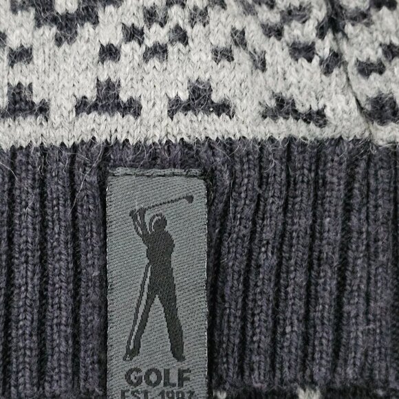 💥Golf Creation Knit Special Edition Cotton Blend Holiday Gray And blue Sweater - Picture 4 of 7